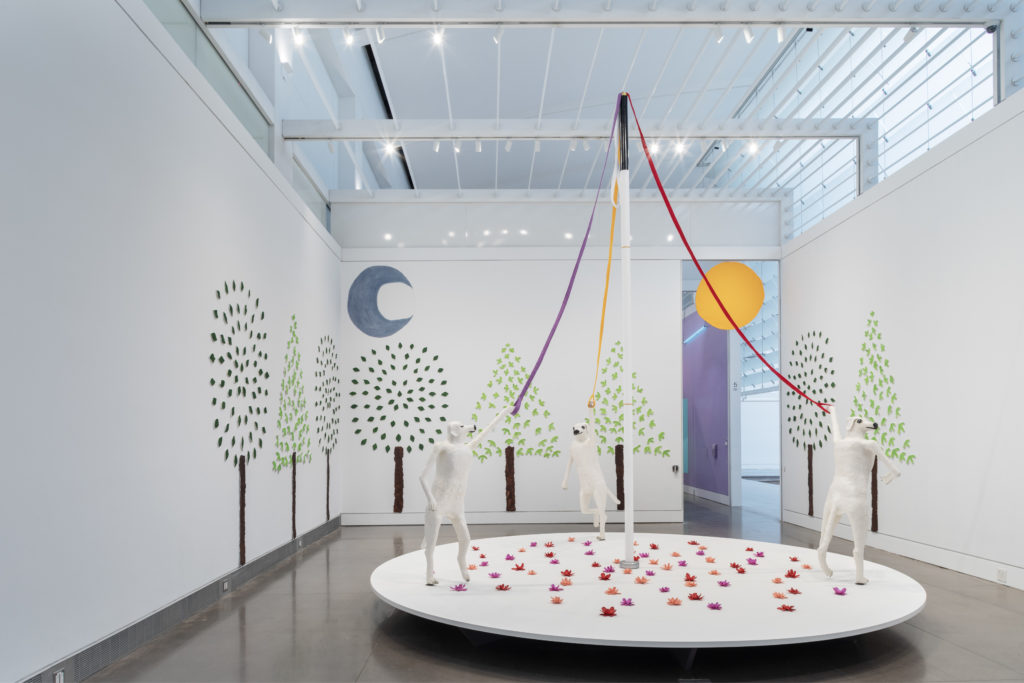 Install shot of White Cane Maypole Dance from North wall